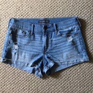 Mid Rise Denim Shorts